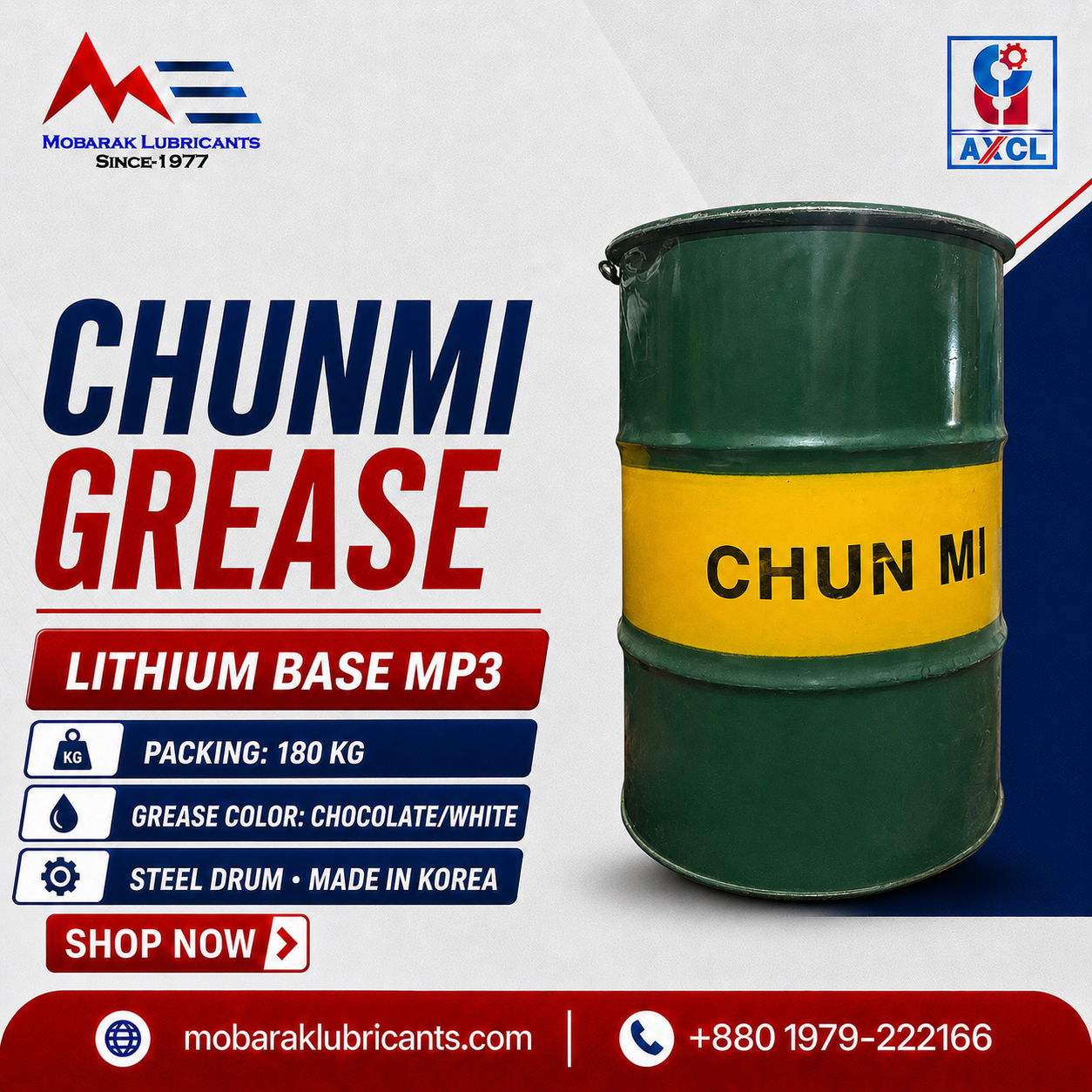 CHUNMI Grease Lithium Base MP3 180 KG